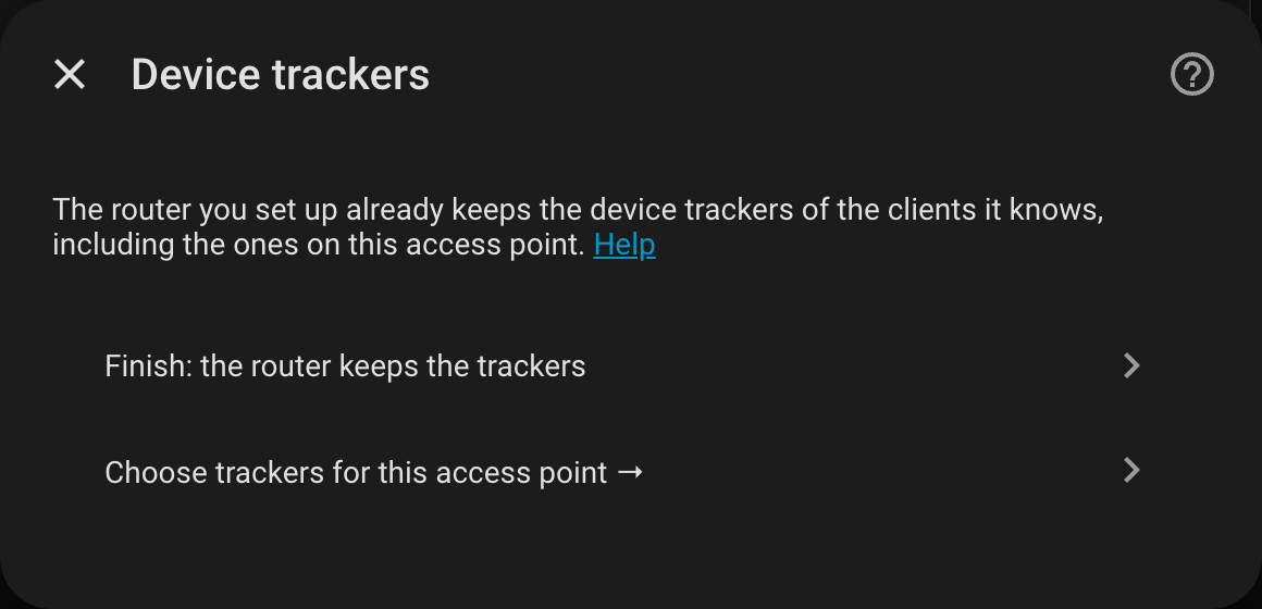 An access point next to a router: finish, or choose trackers for it
